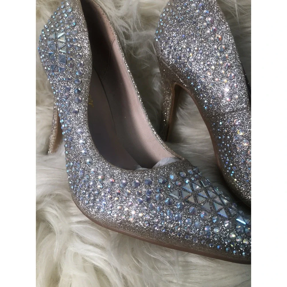 Forever-Women‎ Event 94 Champagne Glitter Stilettoes  PUMP BRAND NEW SIZE 7.5 - Picture 4 of 13